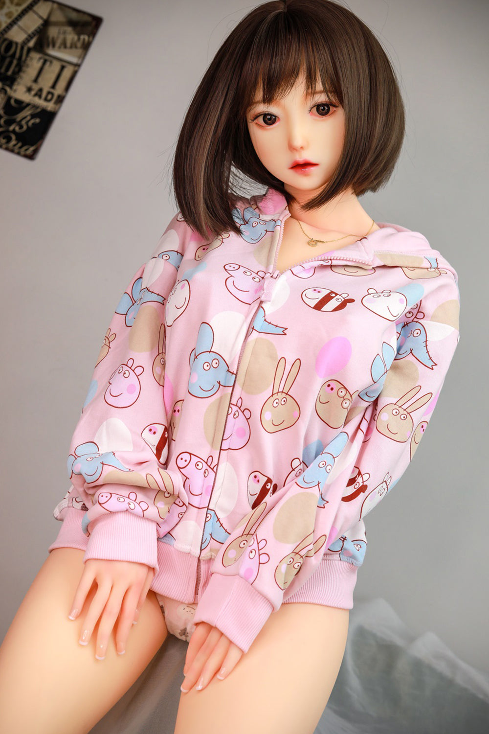 145 cm kurzes Haar mittlerer Brust japanische Sexpuppe D-Cup billige Sexpuppe COSDOLL